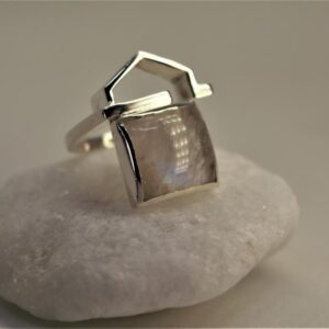 Anel em Prata 950 e Pedra da Lua 821 02