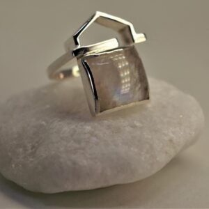 Anel em Prata 950 e Pedra da Lua 821 03