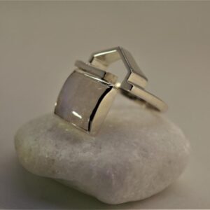 Anel em Prata 950 e Pedra da Lua 821 04